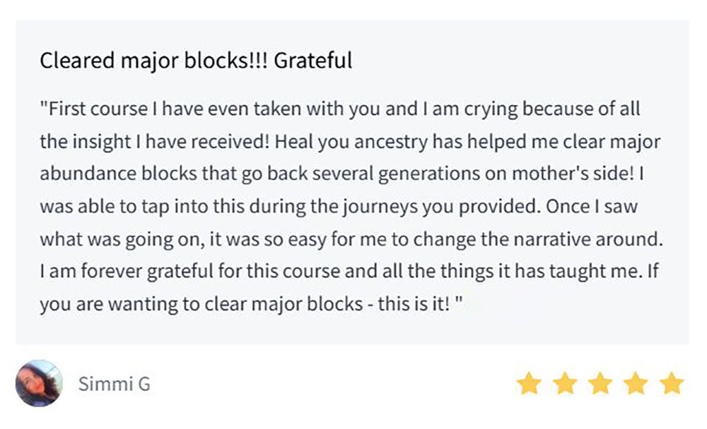 Ancestral healing course review